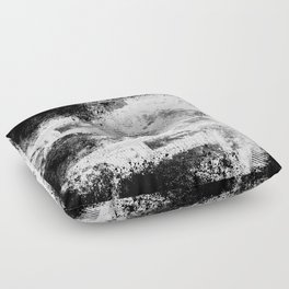 Abstract black and white Floor Pillow