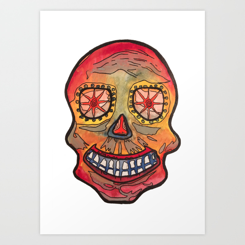 Day Of The Dead Skull 4 4 Art Print