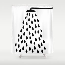Shower drops with feucet on the right side Shower Curtain