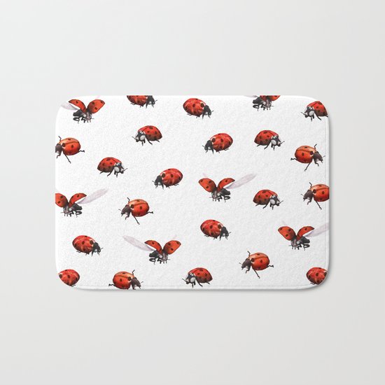 Ladybug Pattern Bath Mat