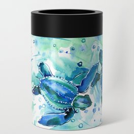 Turquoise Blue Sea Turtles in Ocean Can Cooler