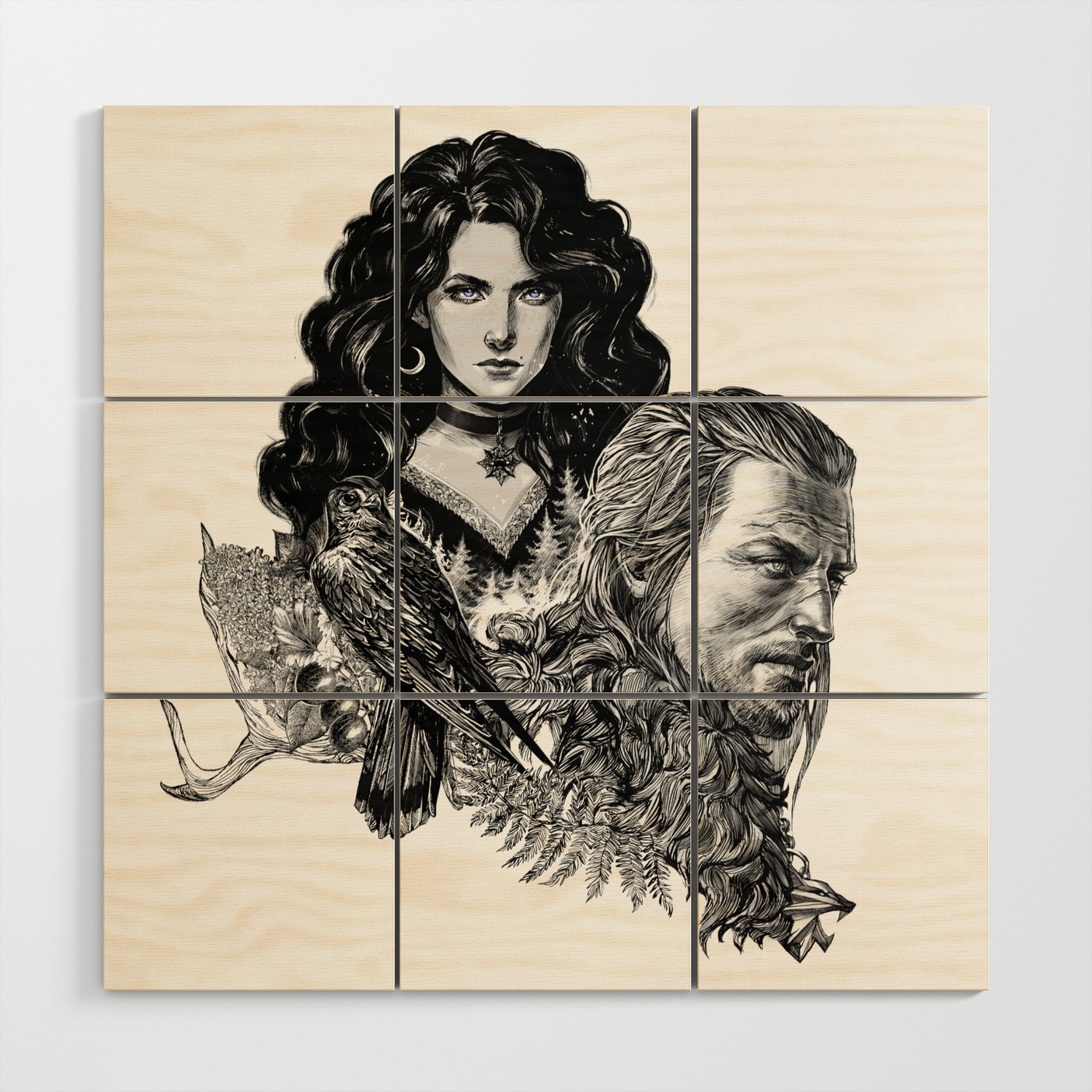 Geralt And Yennefer Witcher Wood Wall Art By Tatianaanor Society6