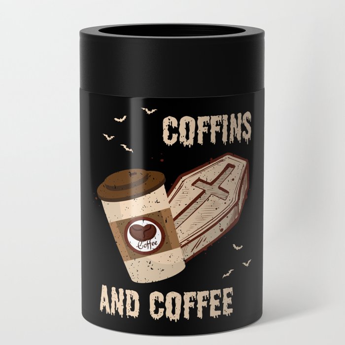Coffins And Coffee Coffin Halloween Can Cooler