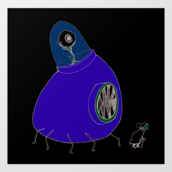 Monster and Grandma Art Print