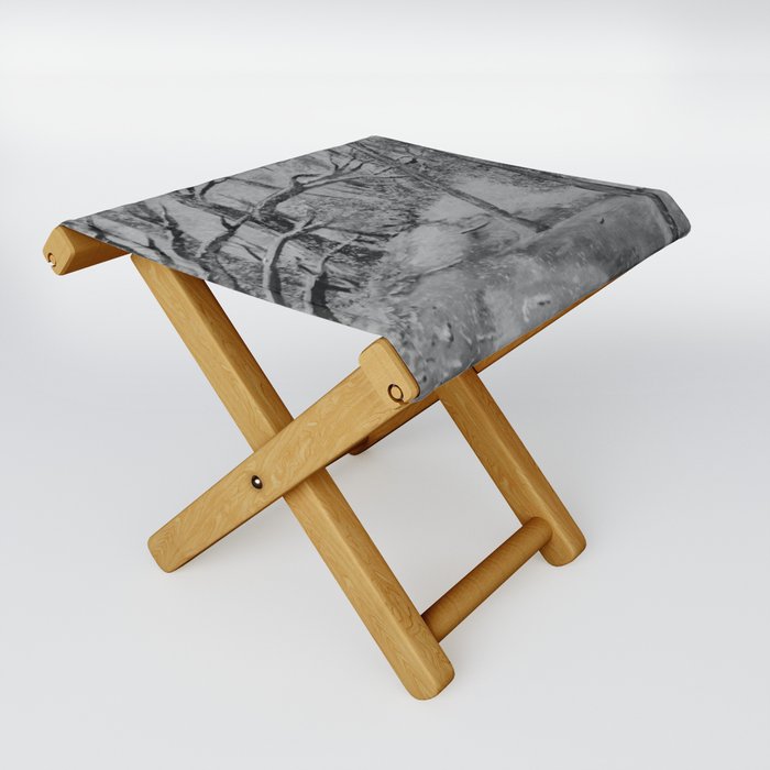 Snowy River Bed Black and White Folding Stool