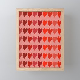 Red Hearts Framed Mini Art Print