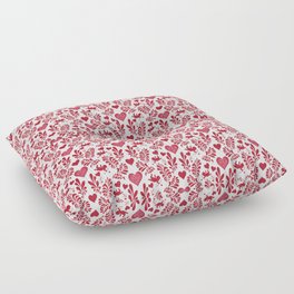 Little Red Cupids and Hearts Collection Floor Pillow