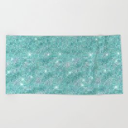 Teal Diamond Studded Glam Pattern Beach Towel