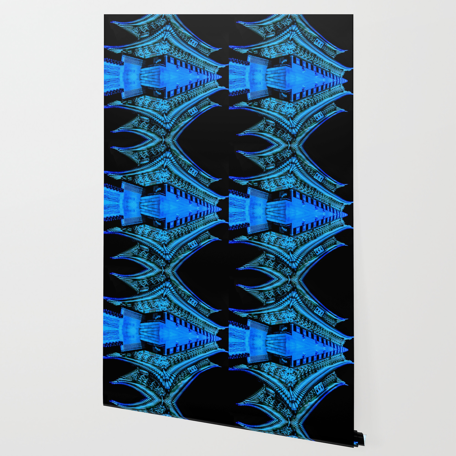 Abstract Blue And Black Art Gyeongbokgung Palace Seoul Korea