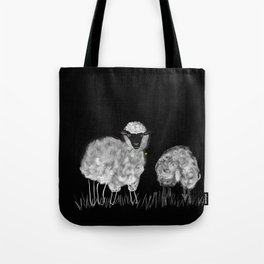 Sheeps Tote Bag | Digital, Ull, Painting, Sauer, Dyr, Farmlife, Wool, Ink, Black And White, Funny 