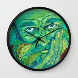 The Greenman by Mary Bottom Wall Clock