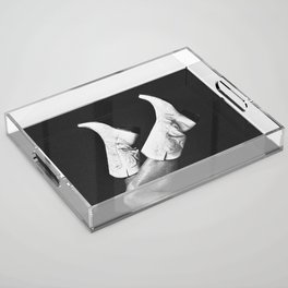 These Boots - Noir / Black & White Acrylic Tray