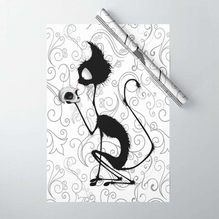 Cat Funny Shakespeare Parody Skinny Character "To Be or not to Be" Wrapping Paper