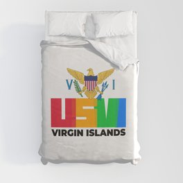 US Virgin Islands Flag USVI Caribbean Duvet Cover