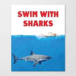 Swim With Sharks Canvas Print