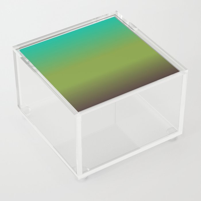 OMBRE GREEN COLOR. Forest Abstract Illustration Acrylic Box