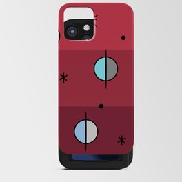 Retro Space Age Planets Stars Red iPhone Card Case