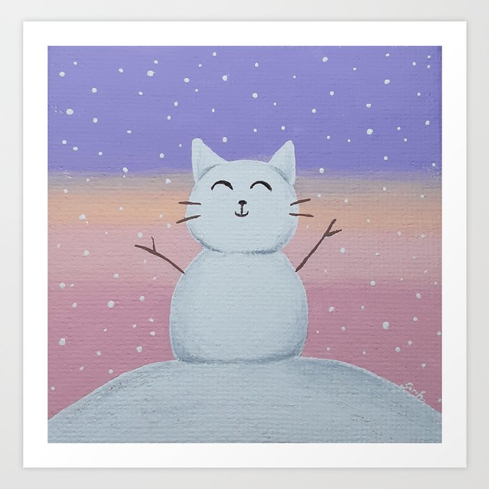 snow kitty Art Print