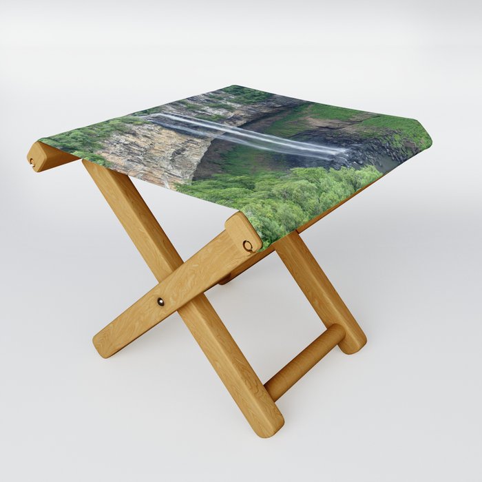 Brazil Photography - Beautiful Waterfall In The Middle Of The Jungle Folding Stool