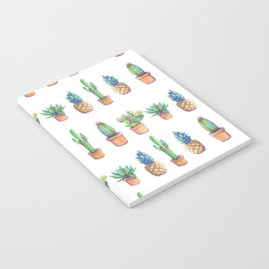 cactus and pineapples white! Notebook