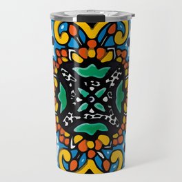 Mexican baroque talavera tile hand painted home design Travel Mug