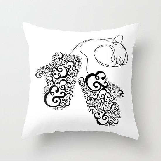 Ampersand Mittens Throw Pillow
