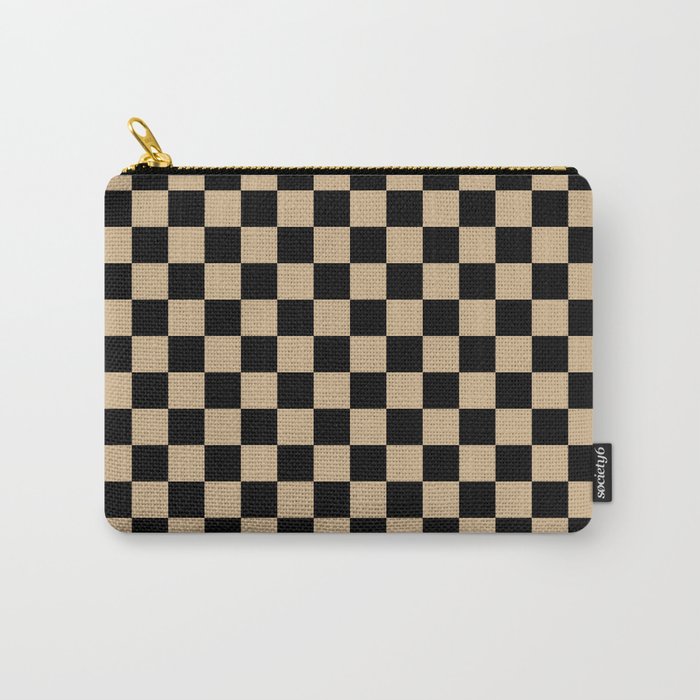 Black and Tan Brown Checkerboard Tasche | Graphic-design, Tan-brown, Brown, Black, Muster, Checkered, Squares, Checker-board, Tan-brown-checkered, Tan-checkered