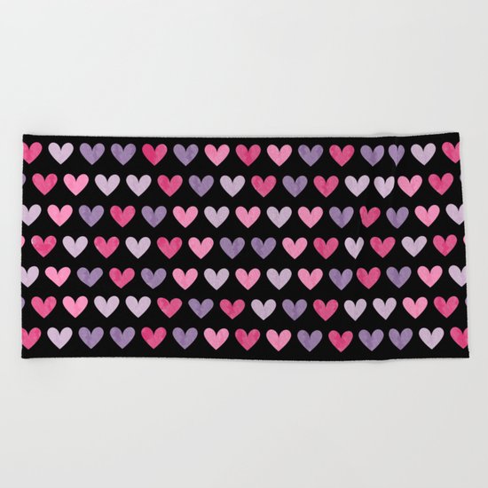 Colorful hearts VI Beach Towel