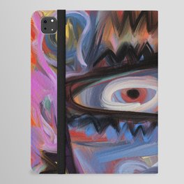 Red King Neo Expressionist Portrait Art by Emmanuel Signorino  iPad Folio Case