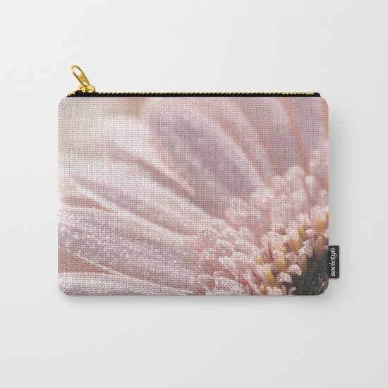 Light Pink floral Daisy Flower with water droplets- flowers Carry-All Pouch