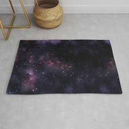 Purple clouds outer space illustration Rug
