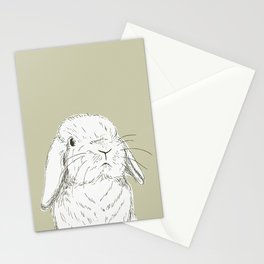 Curious Holland Lop Bunny - Taupe Stationery Cards | Taupe, Drawing, Curious, Holland, Bunny, Adorable, Minimalism, Baby, Kids, Rabbit 