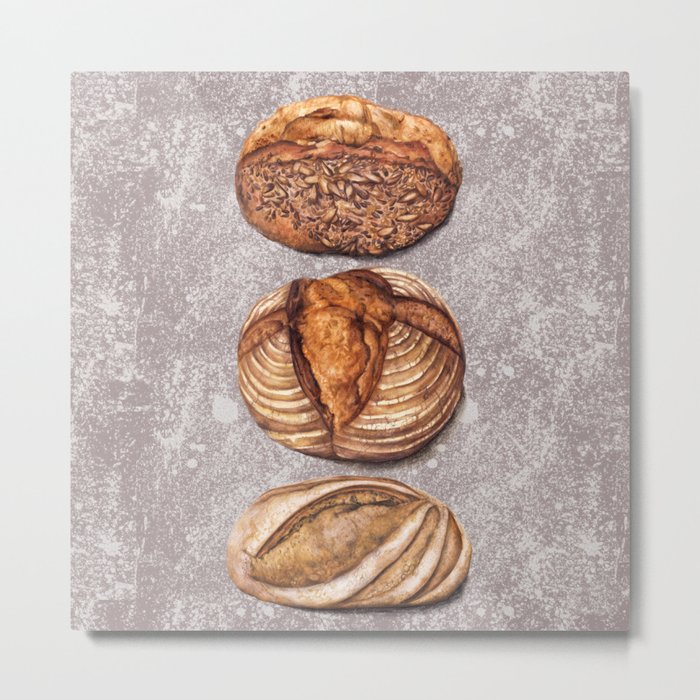 Freshly Baked Bread - Bread Lovers Artwork  Metal Print