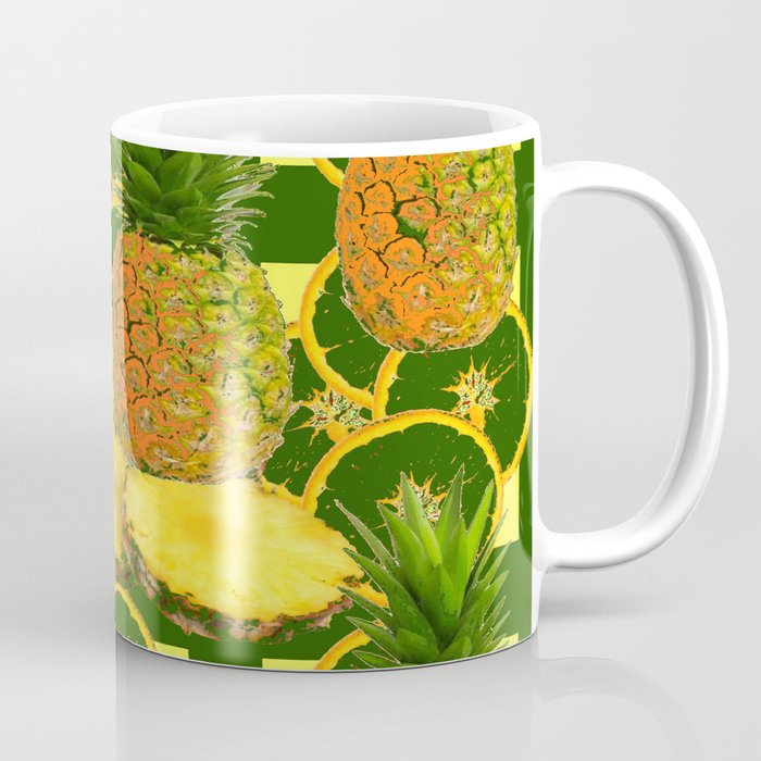 DECORATIVE GREEN-YELLOW GEOMETRIC PINEAPPLE Coffee Mug