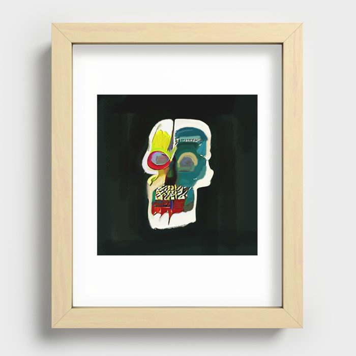 Abstract Street Art Urban Contemporary Art Skull Recessed Framed Print