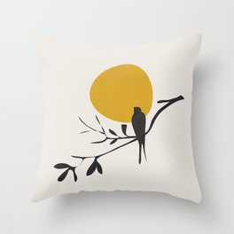 Bird and the Setting Sun Throw Pillow