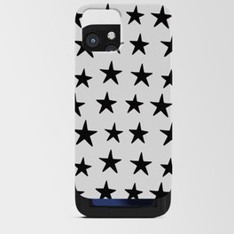 Star Pattern Black On White iPhone Card Case