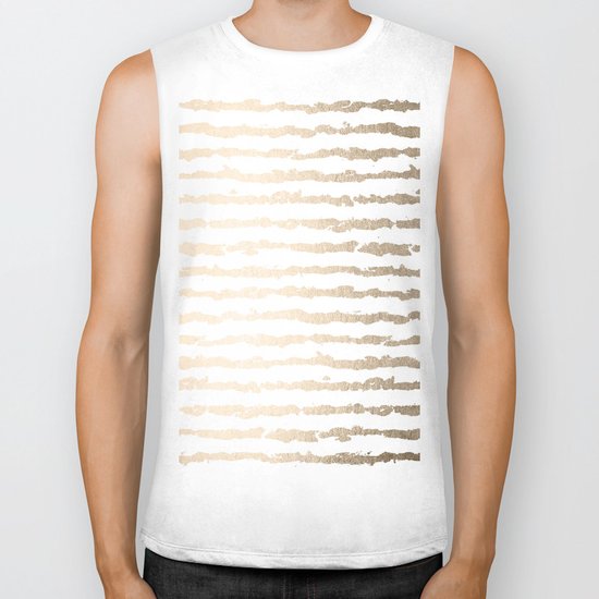 White Gold Sands Ink Stripes Biker Tank