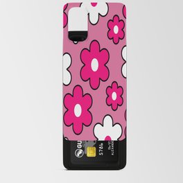 Simple Retro Flowers Pattern on Pink Background II Android Card Case