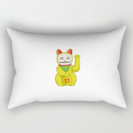 Occupy Lucky Cat Rectangular Pillow