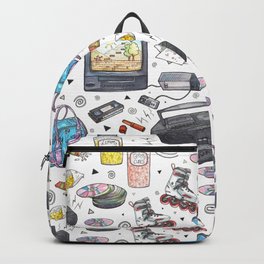 90s Teen Backpack | Gamesconsole, Painting, Sweets, Game, Tapes, Cds, Music, Vhstapes, Boombox, Rollerblades 