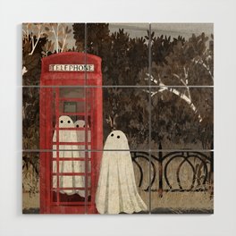 There Are Ghosts in the Phone Box Again... Wood Wall Art