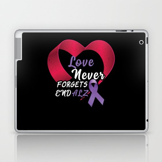 Love Ribbon Alzheimer Alzheimer's Awareness Laptop & iPad Skin