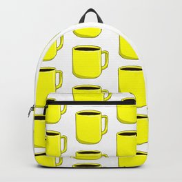 Bitter Trio: Coffee Backpack | Cafe, Yellow, Popart, Diner, Modern, Colorful, Vector, Bright, Drink, Coffee 