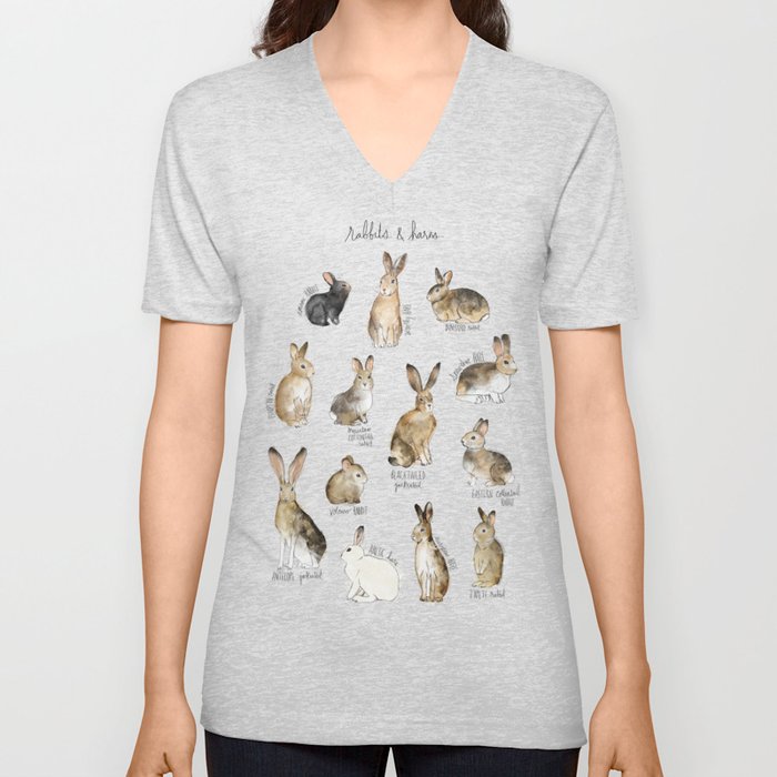 Rabbits & Hares V Neck T Shirt
