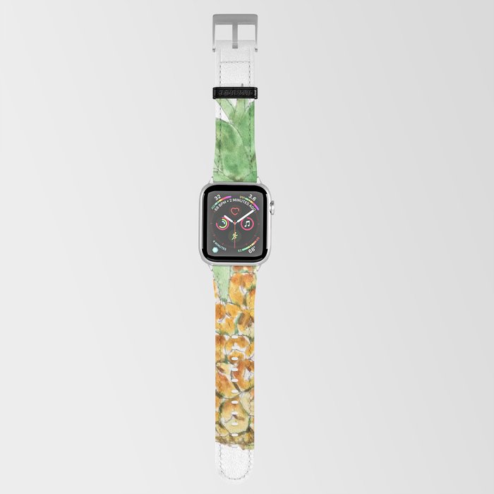 pineapple  ink and watercolor painting Apple Watch Band