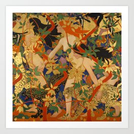 The Hunt, previously known as Diana and Her Nymphs, 1926 by Robert Burns Art Print