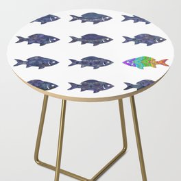 Colorful Inspirational Fish Art - Be Yourself Side Table