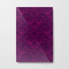 Stegosaurus Lace - Purple Metal Print | Volcano, Lacy, Pattern, Illustration, Dino, Dinosaurs, Lace, Plants, Digital, Curated 