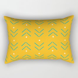 Arrow Geometric Pattern 27 in Turquoise Gold Rectangular Pillow